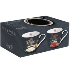 Quotidienne|Petit Dejeuner>Easy Life 2 Tasses en porcelaineIT’S COFFEE TIME