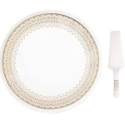Services De Table En Porcelaine|Festive>Easy Life Assiette à gâteau avec pelle de service FESTIVE