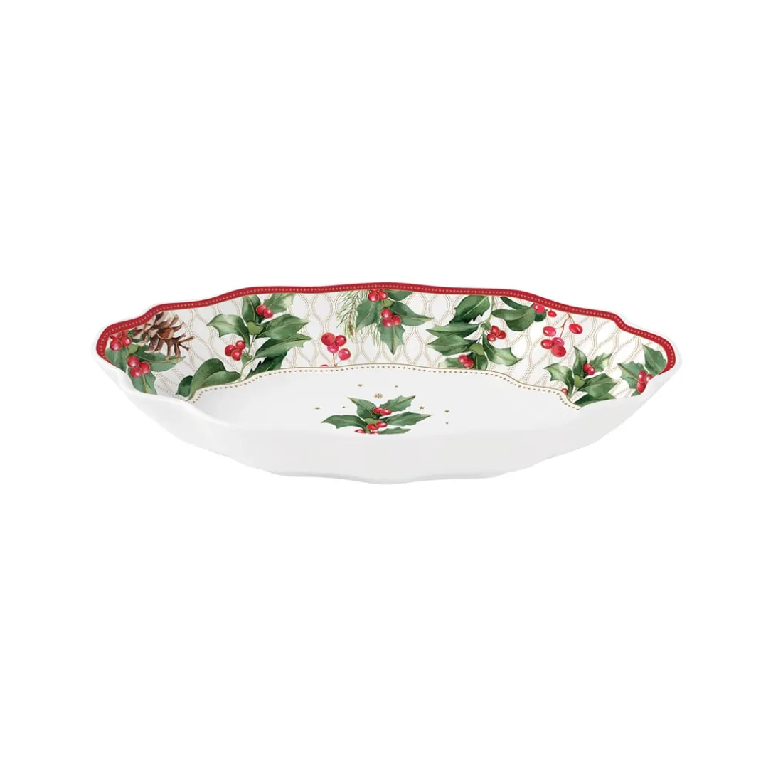 Noël|Services De Table En Porcelaine>Easy Life Assiette ovale gui CHRISTMAS BERRIES