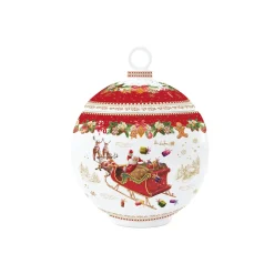 Noël|Cuisine>Easy Life Bol à biscuits en forme de boule de Noël en porcelaine, dimensions Ø 18×23 cm CHRISTMAS MEMORIES