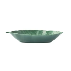 Moderne|Services De Table En Porcelaine>Easy Life Bol en forme de feuille en porcelaine 26×11,5 cm TROPICAL LEAVES GREEN