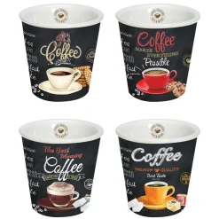 Quotidienne|Petit Dejeuner>Easy Life Coffret 4 gobelets à café 110 ml en porcelaine IT’S COFFEE TIME