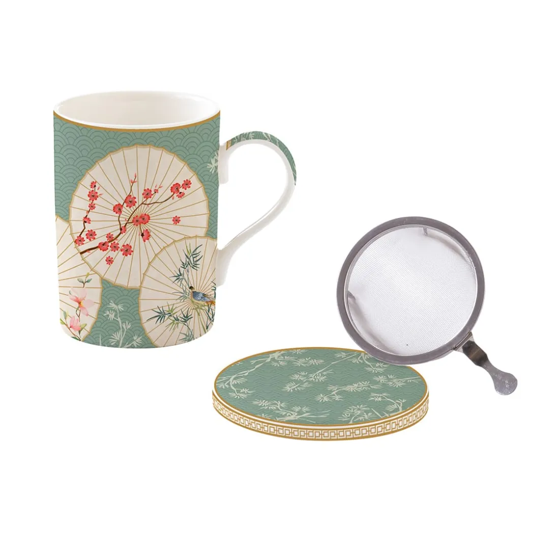 Ethnique|Petit Dejeuner>Easy Life Coffret tisaniere en porcelaine avec filtre inox ORIENTAL DREAMS