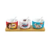 Coffret Cadeau|Services De Table En Porcelaine​>Easy Life Ensemble apéritif avec 3 bols et cuillères POP ART
