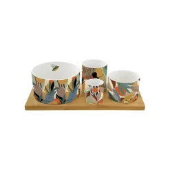 Coffret Cadeau|Services De Table En Porcelaine​>Easy Life Ensemble apéritif avec 4 bols KILIMANJARO