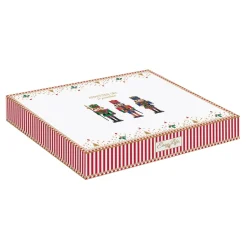 Noël|Services De Table En Porcelaine​>Easy Life Ensemble apéritif avec 3 bols en porcelaine et plateau en bambou NUTCRACKER