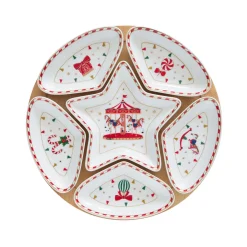 Noël|Services De Table En Porcelaine>Easy Life Ensemble apéritif avec 6 bols et base en bambou CHRISTMAS WONDERLAND