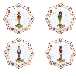 Noël|Services De Table En Porcelaine>Easy Life Ensemble de 4 assiettes àdessert Vintage NUTCRACKER