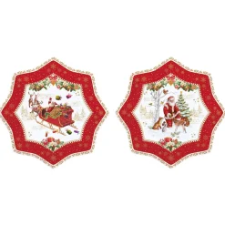Noël|Services De Table En Porcelaine​>Easy Life Ensemble de 2 assiettes àdessert CHRISTMAS MEMORIES