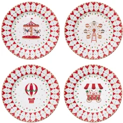 Noël|Services De Table En Porcelaine>Easy Life Ensemble de 4 assiettes àdessert CHRISTMAS WONDERLAND