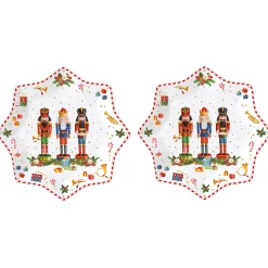 Noël|Services De Table En Porcelaine>Easy Life Ensemble de 2 assiettes àdessert Vintage NUTCRACKER