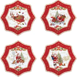 Noël|Services De Table En Porcelaine​>Easy Life Ensemble de 4 assiettes àdessert Ø 16 cm en porcelaine CHRISTMAS MEMORIES