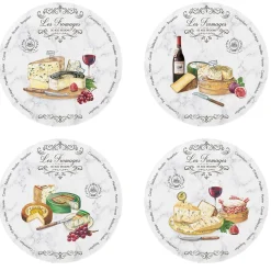 Quotidienne|Les Fromages>Easy Life Ensemble de 4 assiettes LES FROMAGES