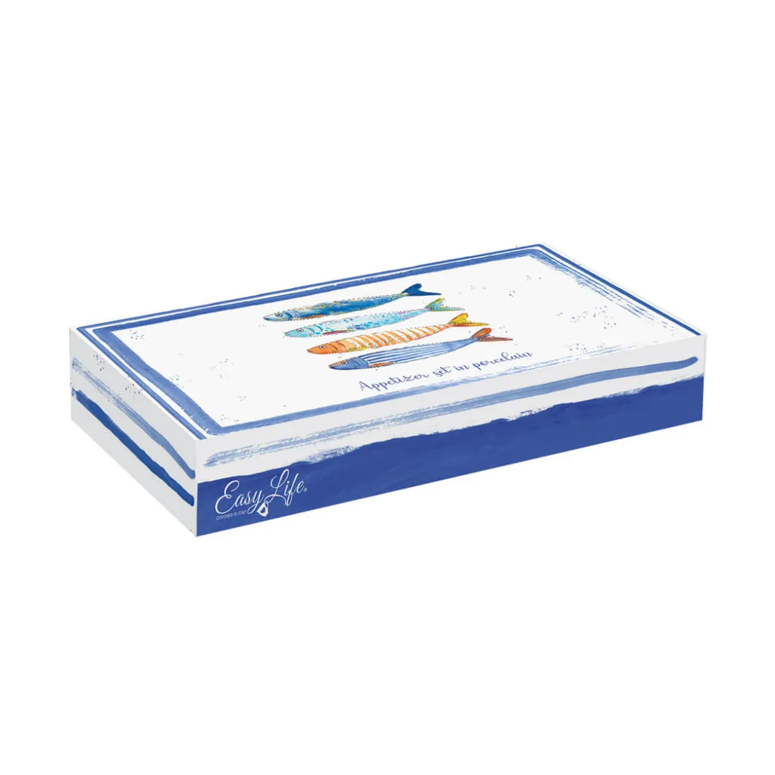 Maritime|Services De Table En Porcelaine>Easy Life Ensemble de 3 bols avec un plateau BORD DE MER