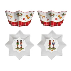 Noël|Services De Table En Porcelaine>Easy Life Ensemble de 2 Bols Vintage NUTCRACKER