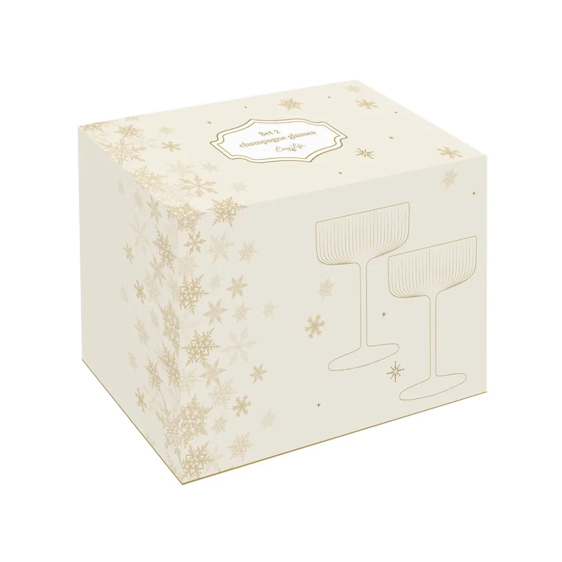 Services De Table En Porcelaine|Festive>Easy Life Ensemble de 2 coupes à champagne avec fil d’or FESTIVE