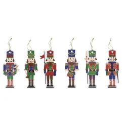 Noël|Nutcrackers>Easy Life Ensemble de 6 décorations en porcelaine pour sapin de Noël NUTCRACKER