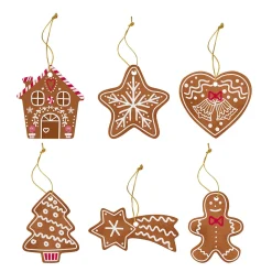 Noël|Gingerbread>Easy Life Ensemble de 6 décorations pour sapin de Noël GINGERBREAD