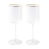 Services De Table En Porcelaine​|Festive>Easy Life Ensemble de 2 gobelets à vin avec fil d’or FESTIVE