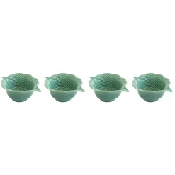 Moderne|Services De Table En Porcelaine​>Easy Life Ensemble de 4 mini bols en porcelaine en forme de feuille LEAVES LIGHT GREEN