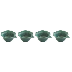 Moderne|Services De Table En Porcelaine​>Easy Life Ensemble de 4 mini bols en porcelaine en forme de feuille TROPICAL LEAVES GREEN