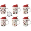 Noël|Petit Dejeuner>Easy Life Ensemble de 6 mugs avec couvercle et infuseur CHRISTMAS FRIENDS