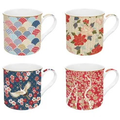 Coffret Cadeau|Petit Dejeuner>Easy Life Ensemble de 4 mugs de 300 ml en porcelaine fine china OKINAWA
