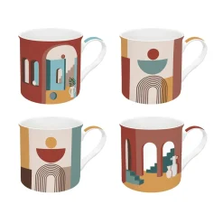 Coffret Cadeau|Petit Dejeuner>Easy Life Ensemble de 4 mugs de 300 ml ILLUSION