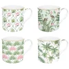 Coffret Cadeau|Petit Dejeuner>Easy Life Ensemble de 4 mugs en porcelaine fine china de 300 mlWild TROPICAL