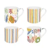 Coffret Cadeau|Petit Dejeuner>Easy Life Ensemble de 4 mugs en porcelaine fine China TUTTI FRUTTI