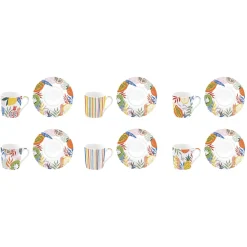 Coffret Cadeau|Petit Dejeuner>Easy Life Ensemble de 6 petites tasses à espresso avec soucoupes TUTTI FRUTTI