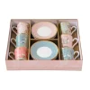 Nature|Petit Dejeuner>Easy Life Ensemble de 6 petites tasses à espresso de 100 ml avec soucoupes JARDIN DE REVES