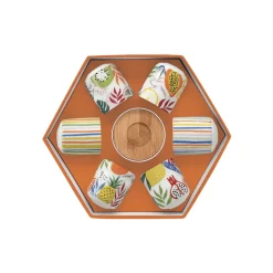 Coffret Cadeau|Petit Dejeuner>Easy Life Ensemble de 6 petits verres à café avec soucoupes TUTTI FRUTTI