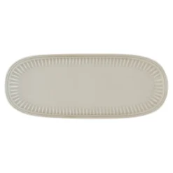 Moderne|Services De Table En Porcelaine​>Easy Life Ensemble de 3 plateaux ovales en porcelaine de 38×16 cm LIGHT GREY