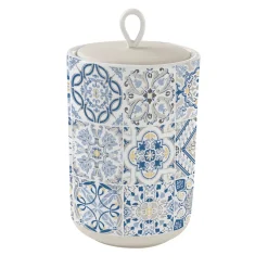 Cuisine>Easy Life Ensemble de 2 pots en porcelaine Ø11×19 cm CASA DECOR BLUE