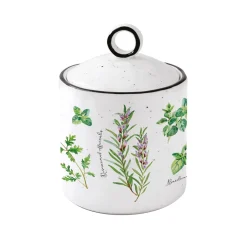 Quotidienne|Cuisine>Easy Life Ensemble de 3 pots en porcelaine, dimensions Ø 9×13 cm HERBARIUM