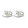 Quotidienne|Petit Dejeuner>Easy Life Ensemble de 2 tasses à café avec soucoupes, 120 ml en porcelaine HERBARIUM