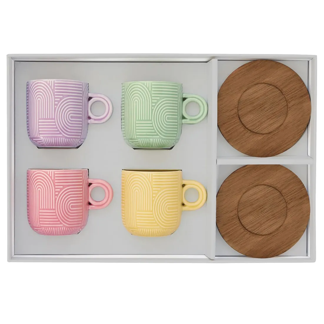 Quotidienne|Petit Dejeuner>Easy Life Ensemble de 4 tasses à café avec soucoupe TAKE A LOOP ASS.6