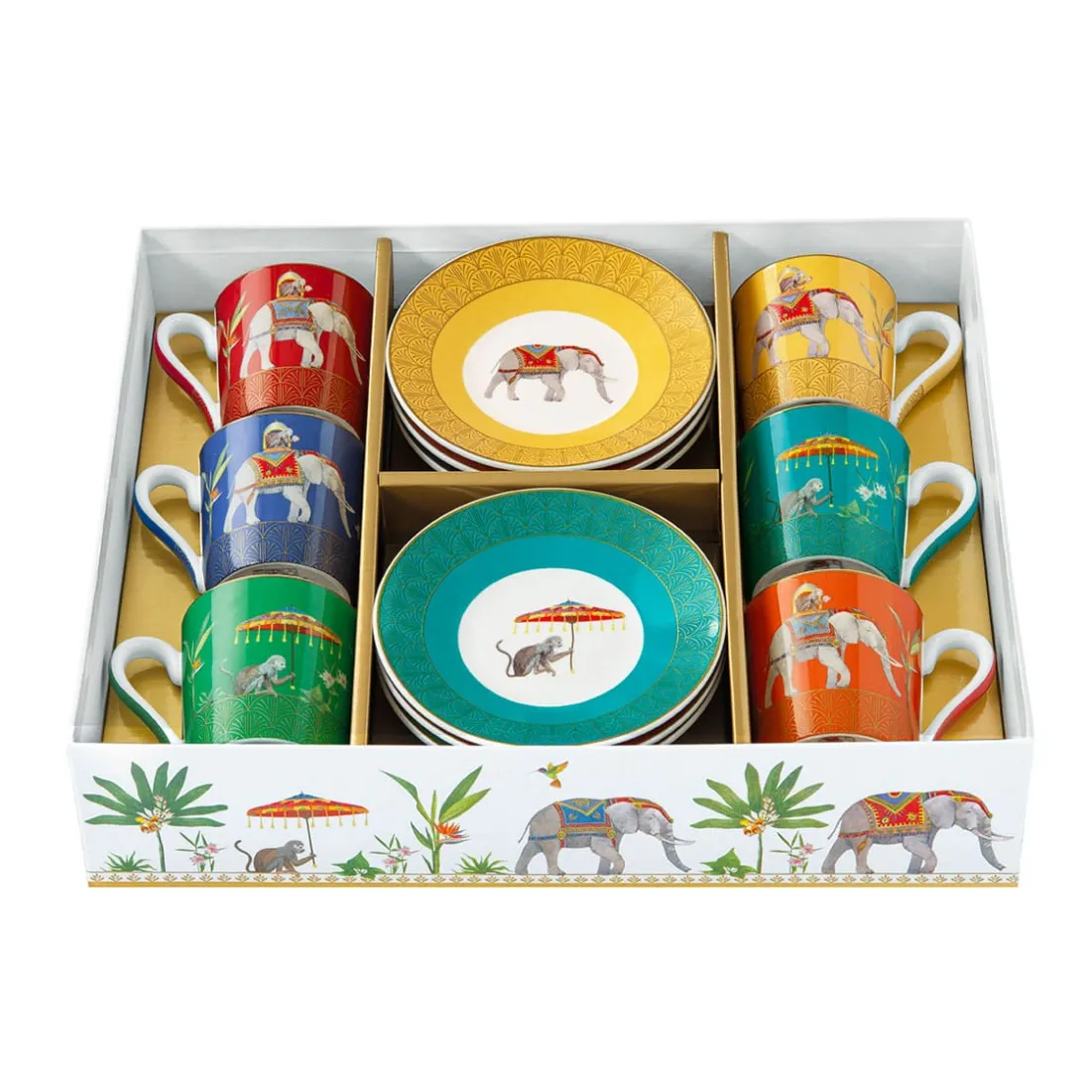 Ethnique|Petit Dejeuner>Easy Life Ensemble de 6 tasses à espresso de 100 ml avec soucoupes MARAJAH