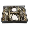 Coffret Cadeau|Petit Dejeuner>Easy Life Ensemble de 6 tasses à espresso avec soucoupes ART DECO & FLOWERS