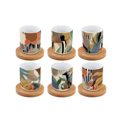 Coffret Cadeau|Petit Dejeuner>Easy Life Ensemble de 6 tasses à espresso de 100 ml avec soucoupes KILIMANJARO