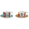Coffret Cadeau|Petit Dejeuner>Easy Life Ensemble de 2 tasses 240 ml avec soucoupes ILLUSION