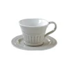 Moderne|Petit Dejeuner>Easy Life Ensemble de 6 tasses à petit-déjeuner de 400 ml avec soucoupes en porcelaineLIGHT GREY