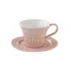 Moderne|Petit Dejeuner>Easy Life Ensemble de 6 tasses à petit-déjeuner de 400 ml avec soucoupes en porcelaine LIGHT PINK