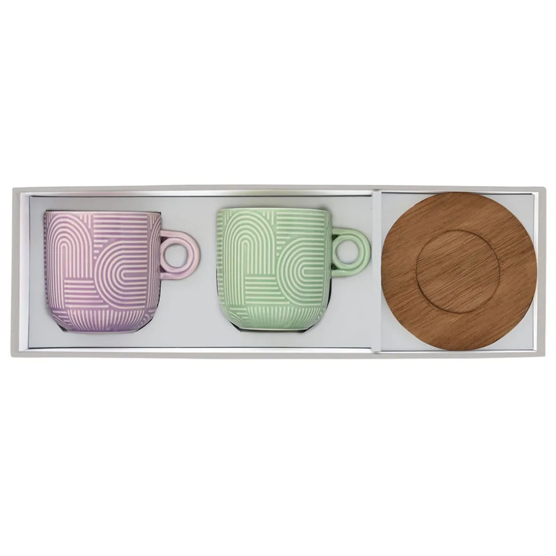 Quotidienne|Petit Dejeuner>Easy Life Ensemble de 2 tasses à thé avec soucoupe TAKE A LOOP ASS.3