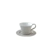 Moderne|Petit Dejeuner>Easy Life Ensemble de 6 tasses à thé de 120 ml avec soucoupes en porcelaine AQUA LIGHT GREY