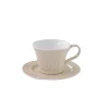 Moderne|Petit Dejeuner>Easy Life Ensemble de 6 tasses à thé de 250 ml avec soucoupes en porcelaine BEIGE