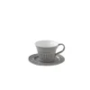 Moderne|Petit Dejeuner>Easy Life Ensemble de 6 tasses à thé de 120 ml avec soucoupes en porcelaine AQUA GREY