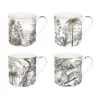 Coffret Cadeau|Moderne>Easy Life Ensemble de 4 tasses assorties de 300 ml en porcelaine fine china RETRO JUNGLE