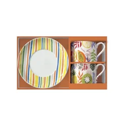Coffret Cadeau|Petit Dejeuner>Easy Life Ensemble de 2 tasses avec soucoupe TUTTI FRUTTI